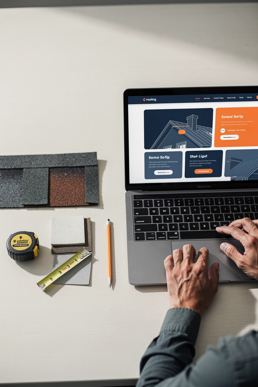 WebZum roofing website builder live progress dashboard showing AI research and site generation for roofers